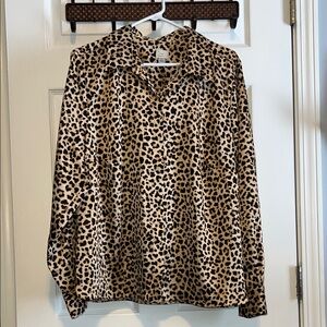 a new day Leopard Print Long Sleeve Shirt XXL